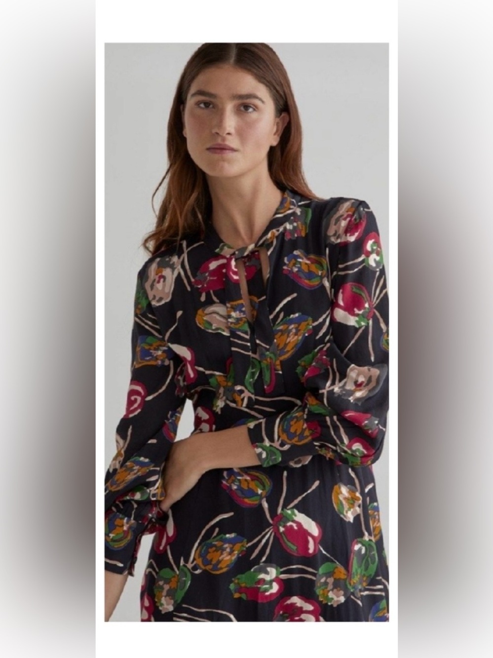 Toast 100% Viscose Tulip Floral Print Maxi Dress, Semi Formal Boho Party Dress